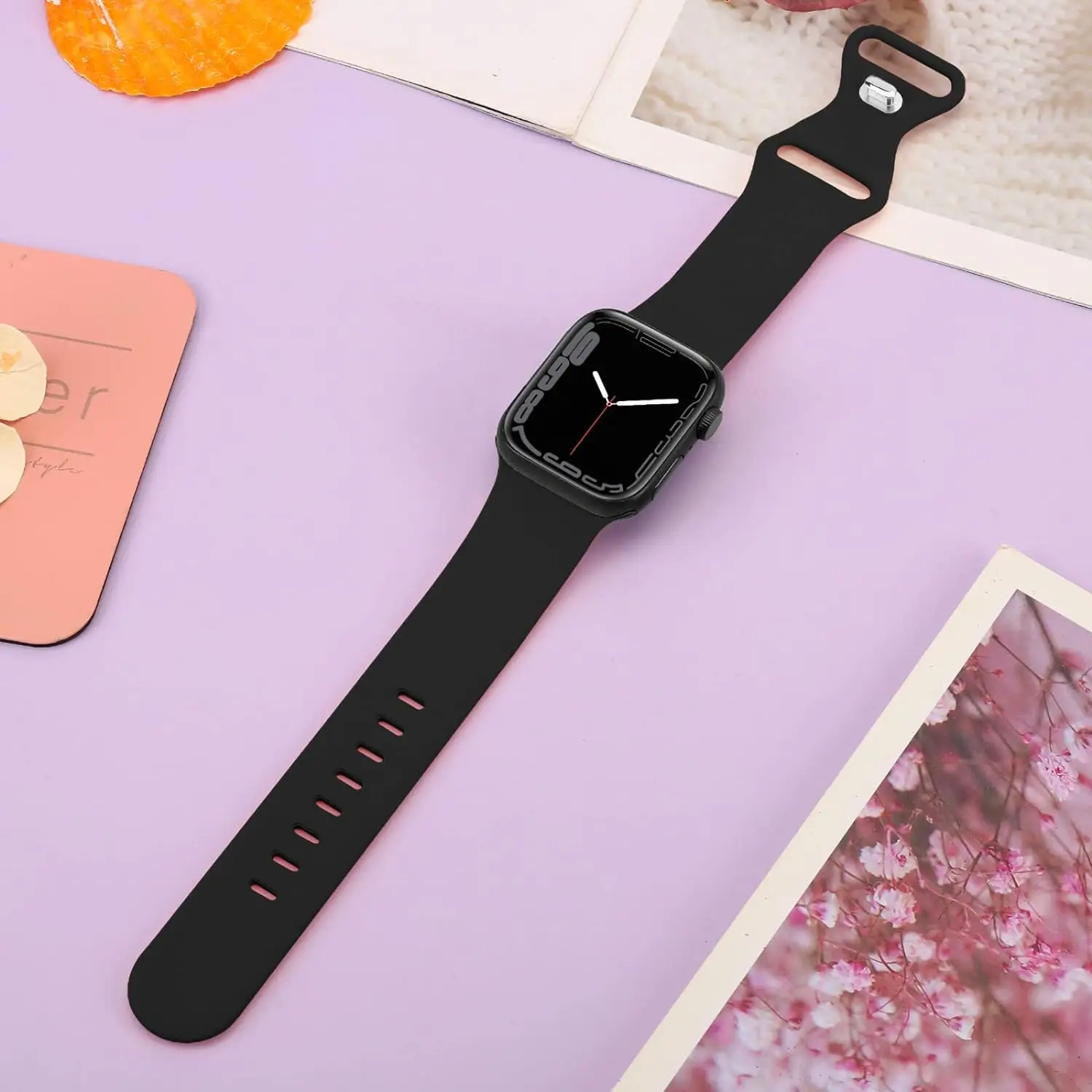 Soft Silicone Strap for Apple Watch 40mm Band 42 44 45 49 41 38mm Sport Replacement Band for iWatch Series 9 Ultra 8 7 6 5 4 3