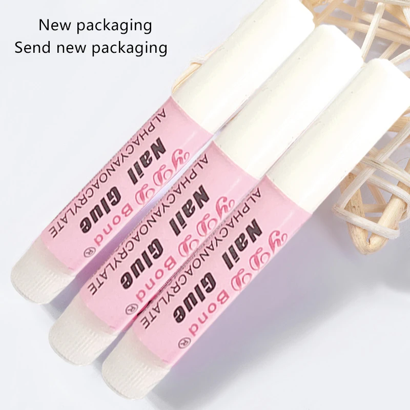 3pcs Mini Nail Glue Nail Adhesive Glue Fast dry UV Acrylic Manicure Nail Art Decoration False Nail Extension Glue Promotion