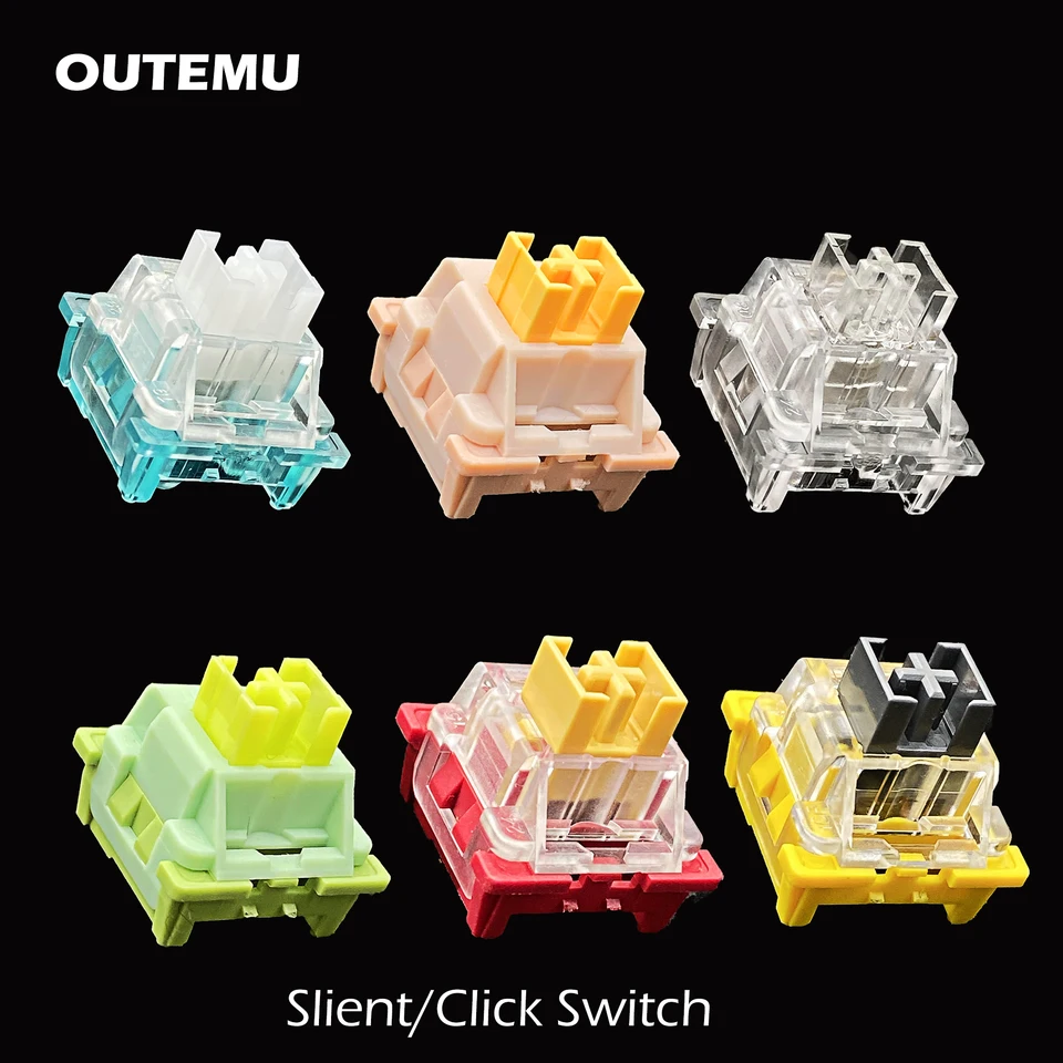 Outemu Silent Clicky Lineaire Tactiele Schakelaar, 3Pin Pre-Lubed