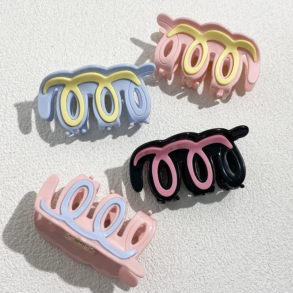 

Unusual Acetate Wave Patchwork Color Hair Claw Clip For Women Sweet Geometric Headwear Ponytail Party Hair Accessories
