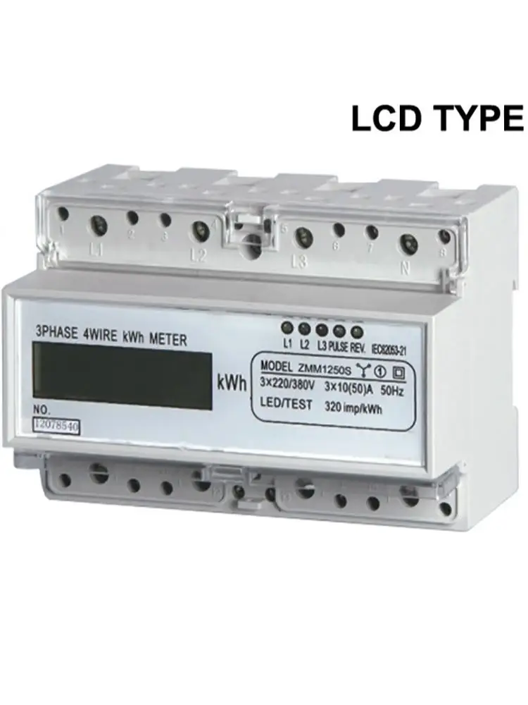 Three phase LCD 15/60A 415V 50/60HZ Energy kwh meter 3p factory sale  active power with 2pc free plastic meter seal view 4