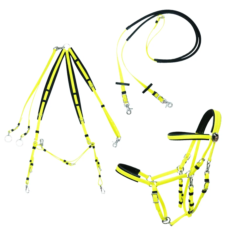 مجموعة معدات الحصان الغربية المتينة لتحمل الفروسية بما في ذلك حامل الرأس باللون الأحمر والأزرق