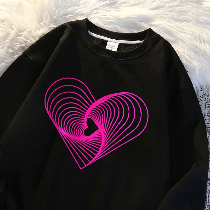 

Line Love Camisa Wo'S Harajuku Oversize Sweatshirt Fashion Autumn Sweatshirt Oversized Soft Clothing