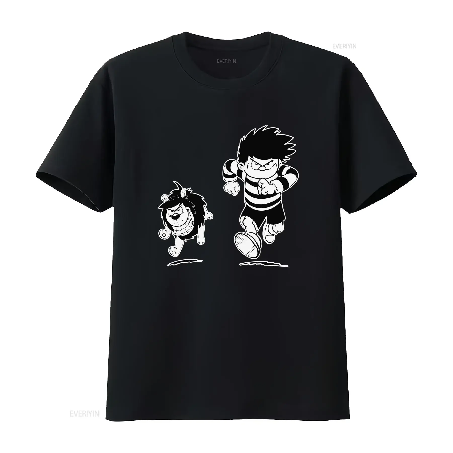 Herren-T-Shirt „Dennis The Menace“ im Retro-Comic-Stil, Vintage-Design aus den 50er-, 60er-, 70er-, 80er- und 90er-Jahren, nostalgisches TV-Show-Design mit Gnasher-Charakter