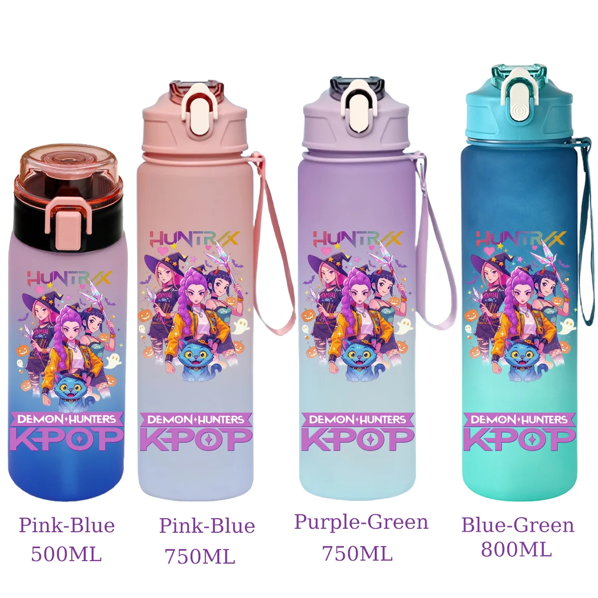 500/800 مللي زجاجة مياه رياضية مانعة للتسرب كوب بلاستك ملون في الهواء الطلق شاكر شرب زجاجة السفر المحمولة رياضة اللياقة البدنية أباريق الهدايا #2