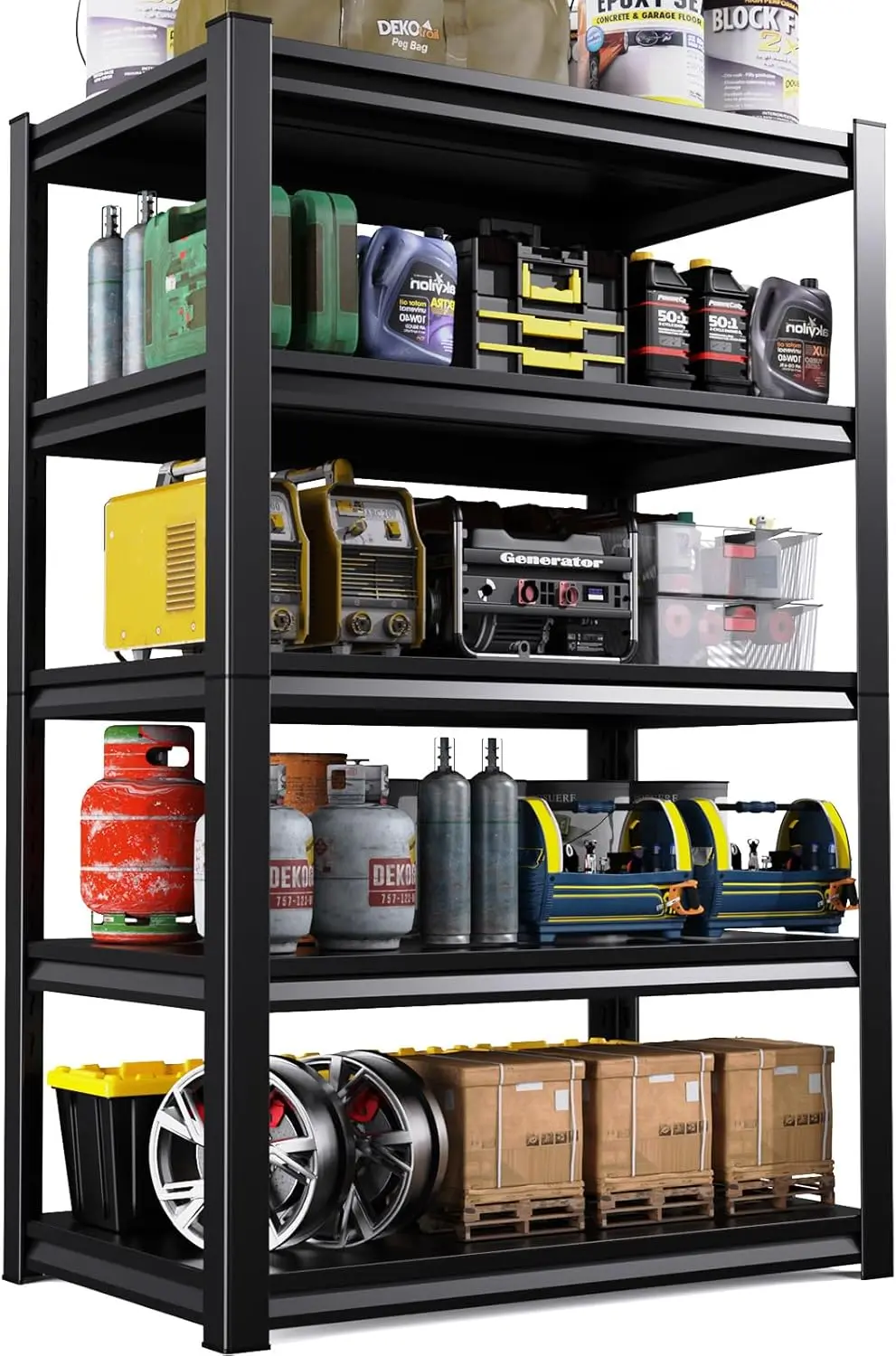 

81''H Garage Shelving 3000Lbs Heavy Duty Shelving Metal Garage Storage Shelves 45.7''W Industrial Shelving With Adjustable