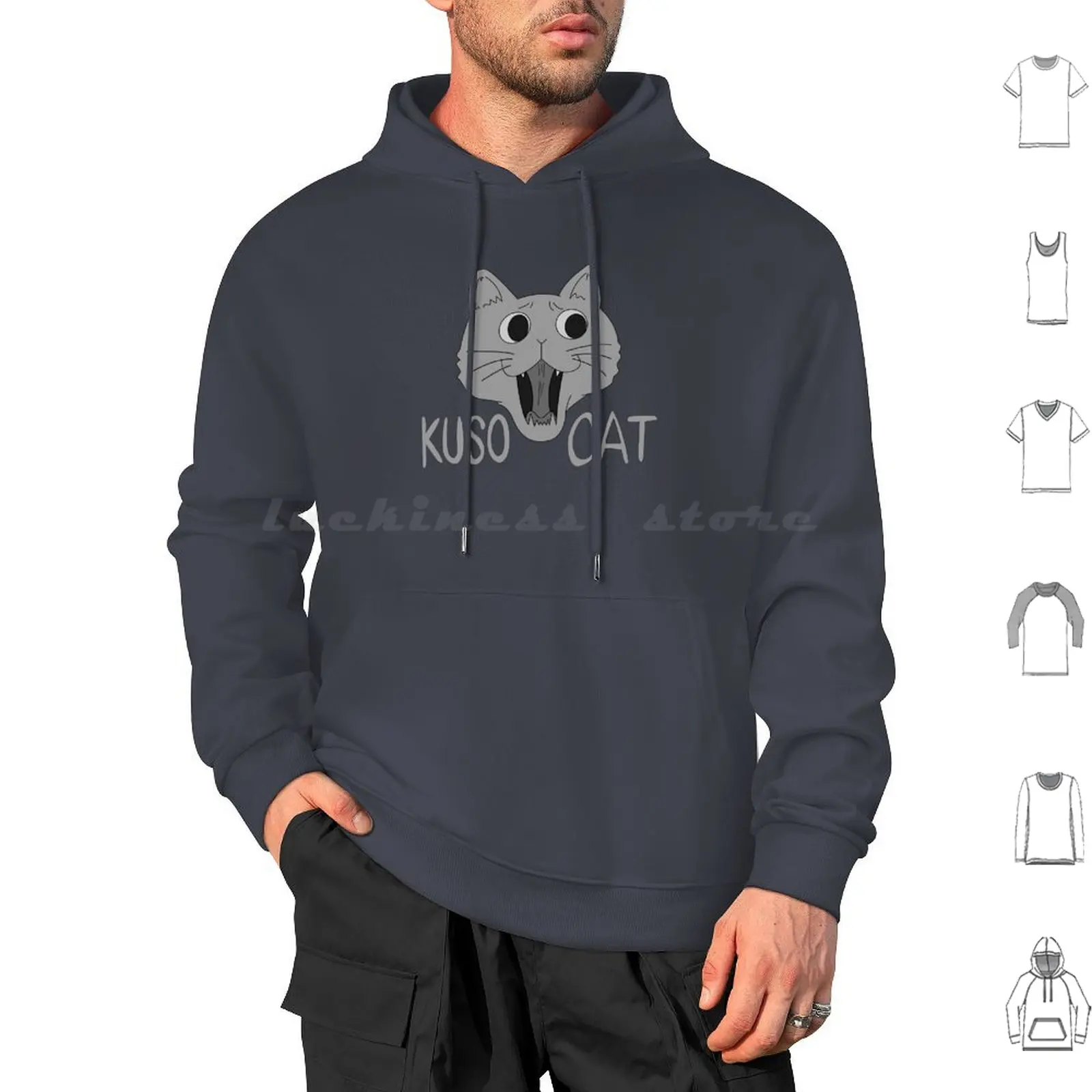 Kuso Cat Hoodie cotton Long Sleeve Kuso Neko Cat Kuso Cat Uzaki Anime 2022