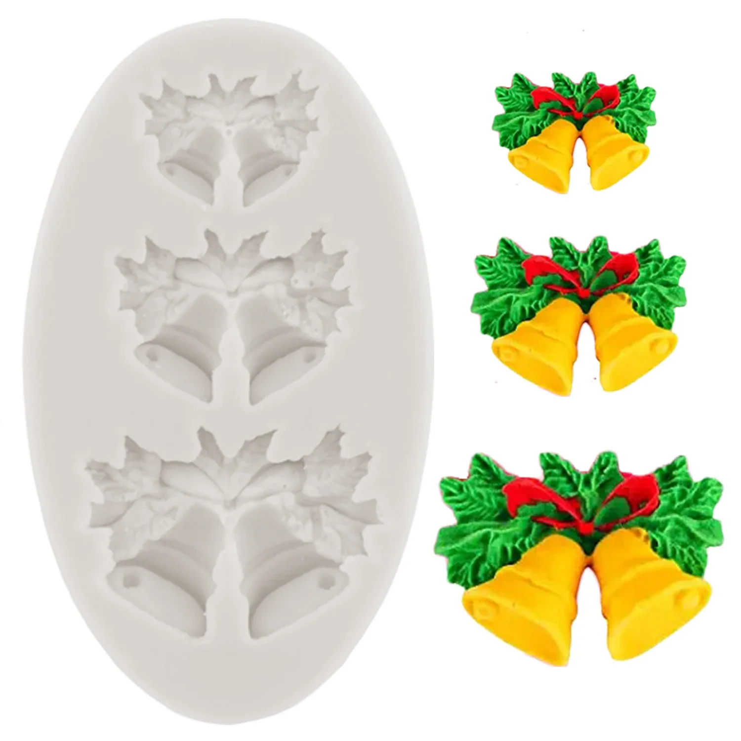 Silicone Mold Bells Fondant Molds Christmas Chocolate Candy Mould Cake Decorating Tool