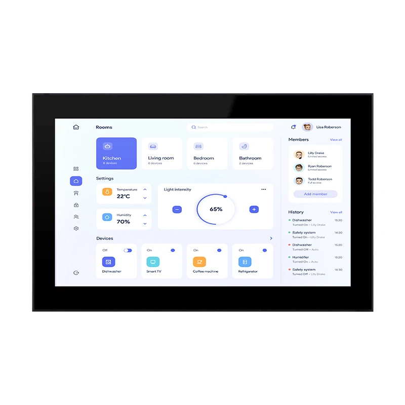 Portworld Aluminum Alloy 500nits High Brightness Android Player Smart Home Control Panel with WiFi 6