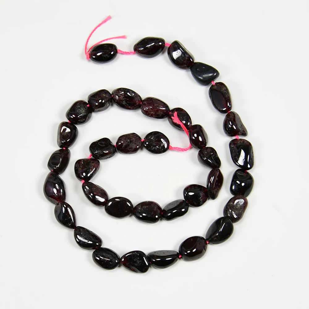 5 Strands Natural Red Garnet Nugget Freeform Oval Loose Beads 15.5