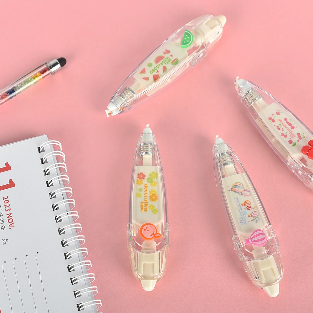 KawaiiDuck Panda Cherry Fish Balloon Strawberry Press Type Decorative Correction Tape Diary Stationery School Supply