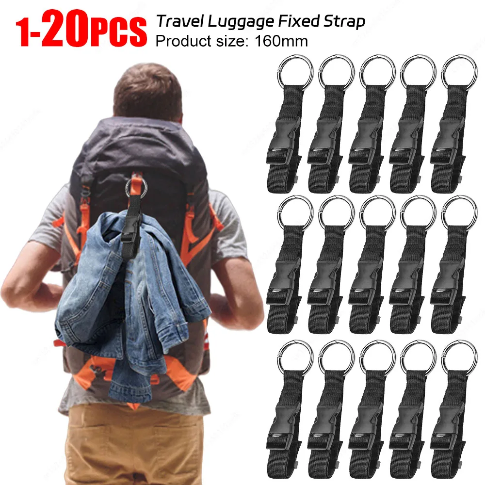 1-20PCS Travel Luggage Fixed Strap With Release Buckle Backpack External Strap Portable Strap Add-A-Bag Luggage Strap Belt Jacke