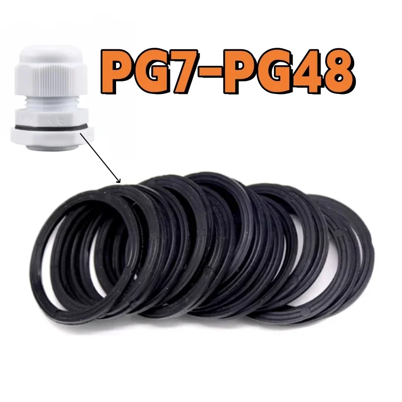 Cable Gland Ring Pg7-pg48 Black Plastic Nylon Seal Washers Gasket Flat Sealing Ring For Cable Waterproof Joint
