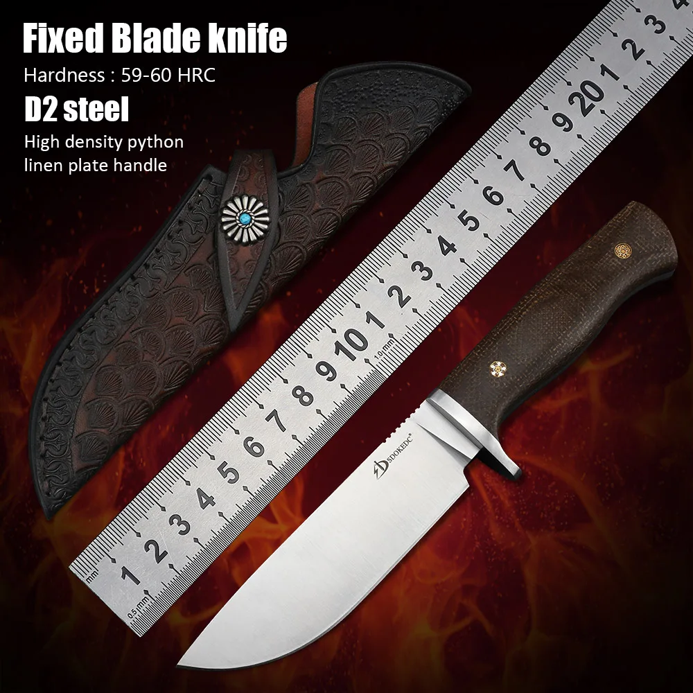 

D2 Steel Fixed Blade Camping Self Defense Knives Hunting Survival Knife Tactical Utility Knifes EDC Hand Tools