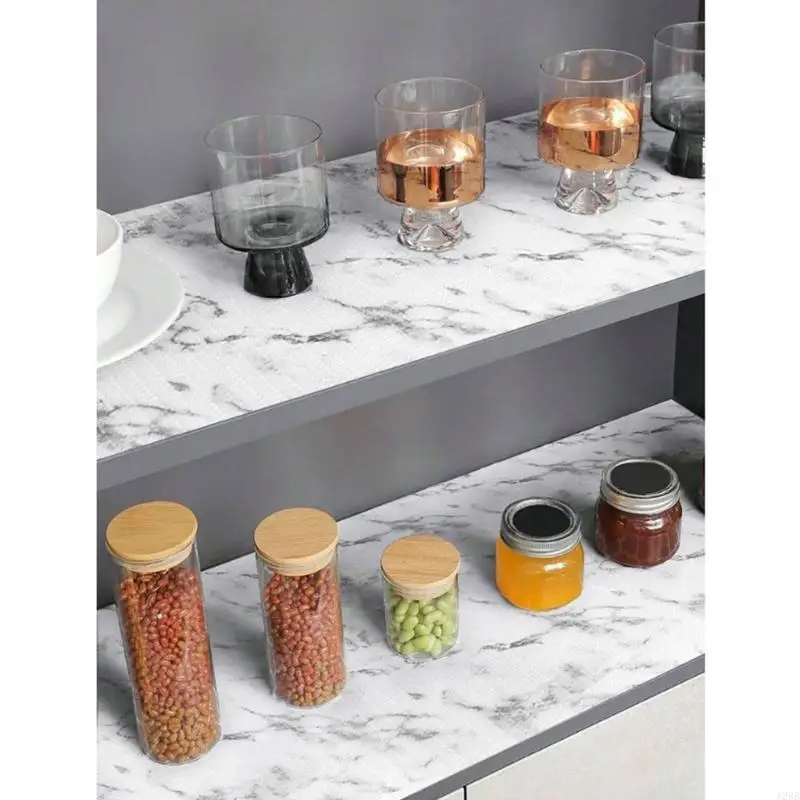 Cuttable Cabinet Shelf Cover Roll, Textured PVC Drawer Guard Sheet for Kitchen Cupboards and Storage Rows A2BB