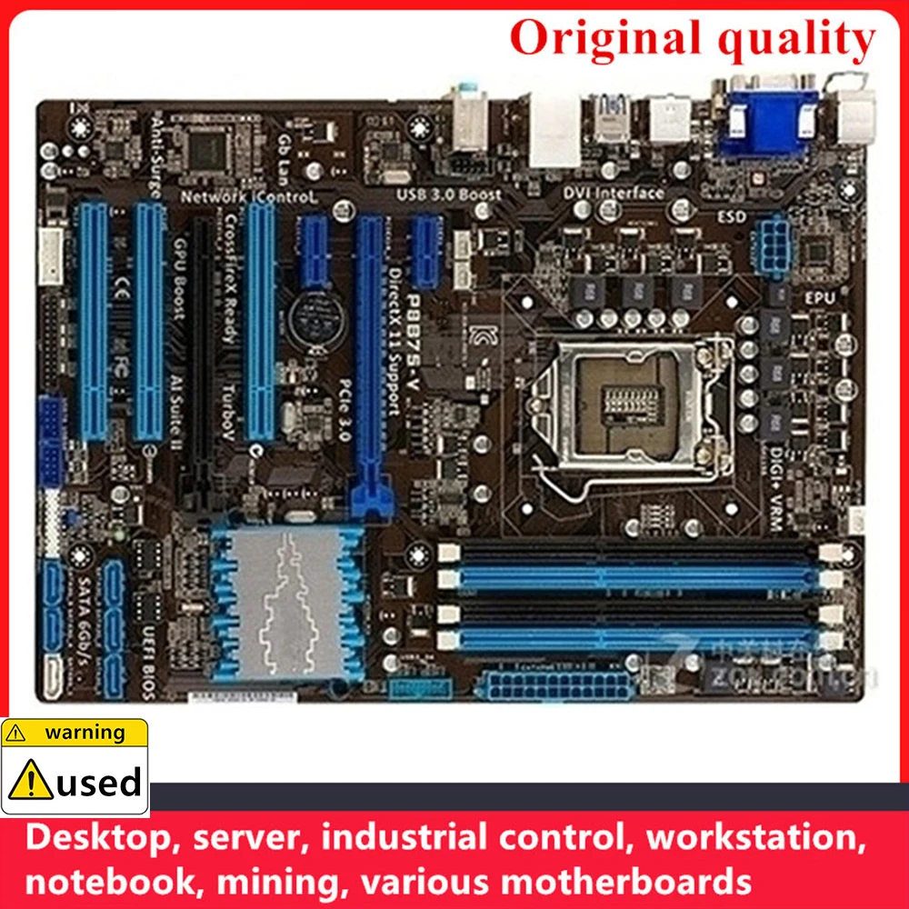 

Used For P8B75-V Motherboards LGA 1155 DDR3 32GB ATX For Intel B75 Desktop Mainboard SATA III USB3.0