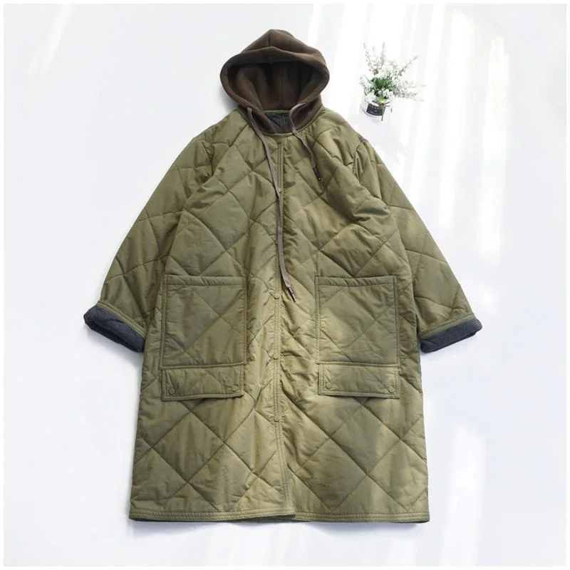 2024 Large Size 4XL Women Parkas Jacket Winter Hooded Cotton Padded Ladies Coats Retro Medium Long Styles Female Down Cotton Top