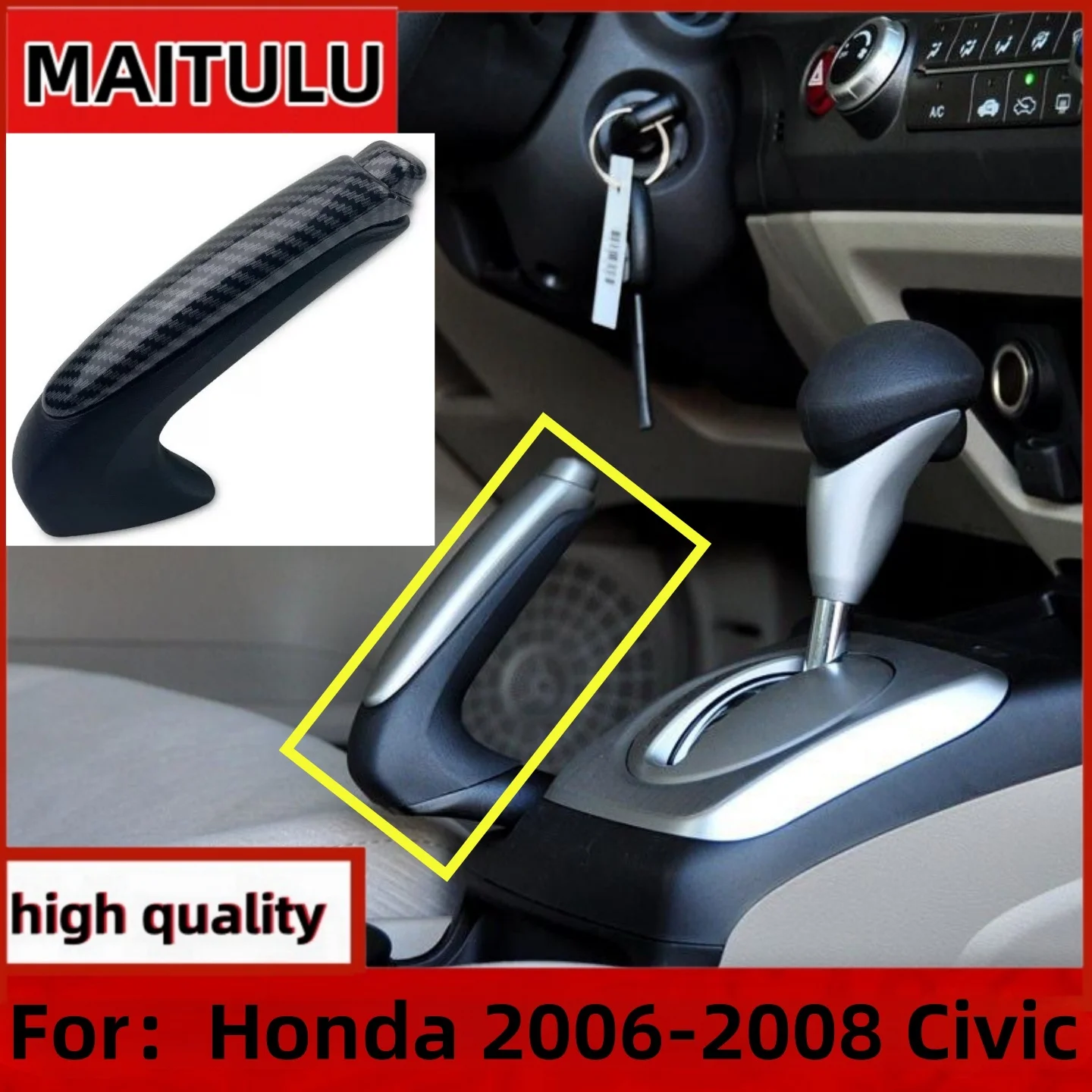 

Carbon Fiber Front Hand Brake Trim Cover For Honda Civic 2006 2007 2008 2009 2010 2011 Interior Accessories Interior Accessories