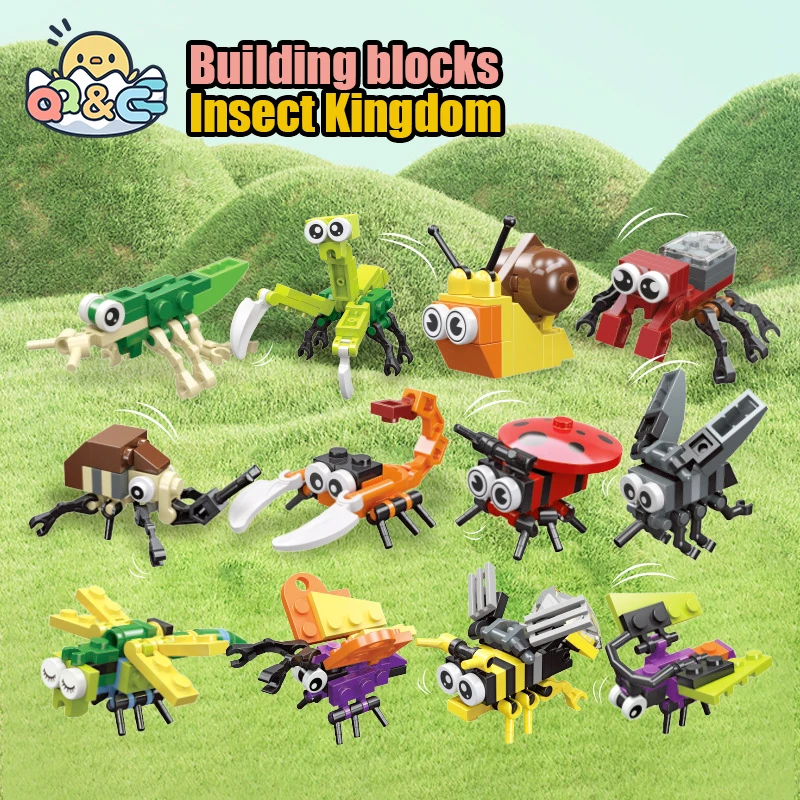 Realistic Insects Building Block Toys Preschool Props Teaching Puzzle Education Holiday Birthday Gifts Assembly Toys For Kids