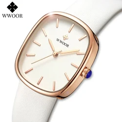 Fashion Wwoor 2024 Top Brand Women Leather Quartz Bracelet Luxury Waterproof Ladies Business Wrist Watches Montre Femme Feminino