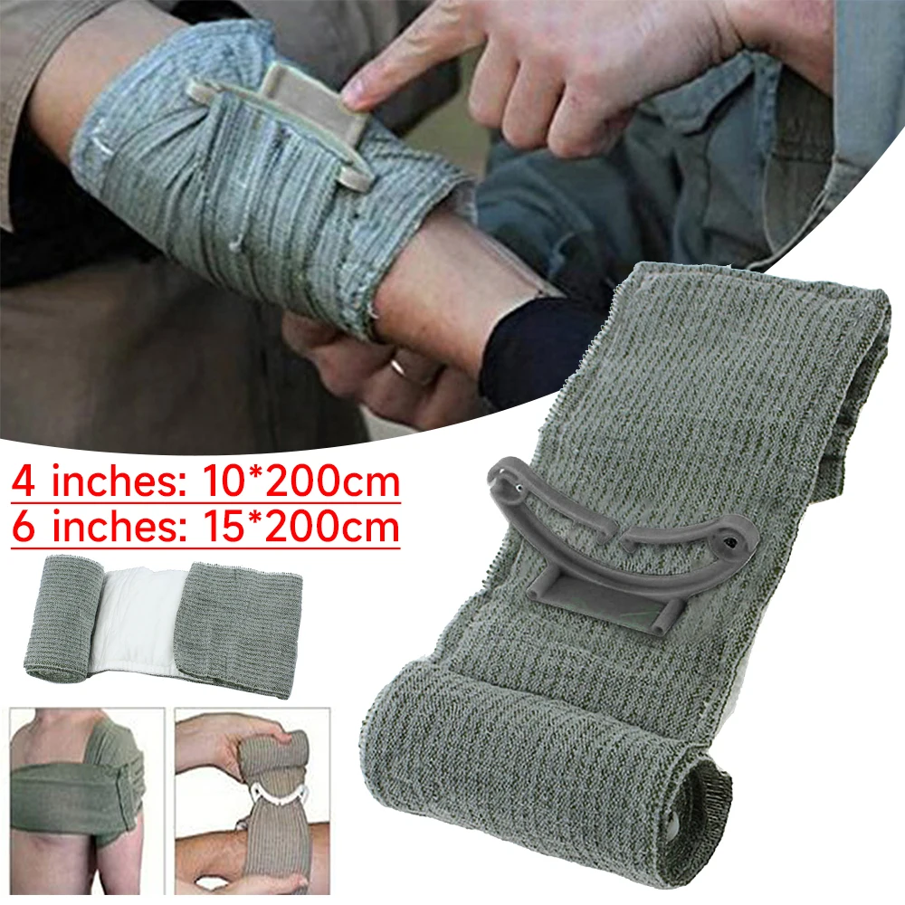 1-15PCS Emergency Israel Bandage 4 Inch Medical Israeli Bandage Wound Dressing Combat Tactical Trauma First Aid IFAK Trauma