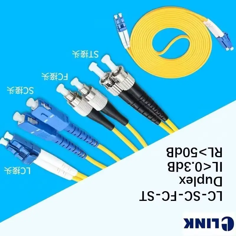 fiber optic patch cord DX SM SC LC FC ST Duplex Single-mode 2.0mm 3.0mm DX optical fibre jumper ftth patch lead