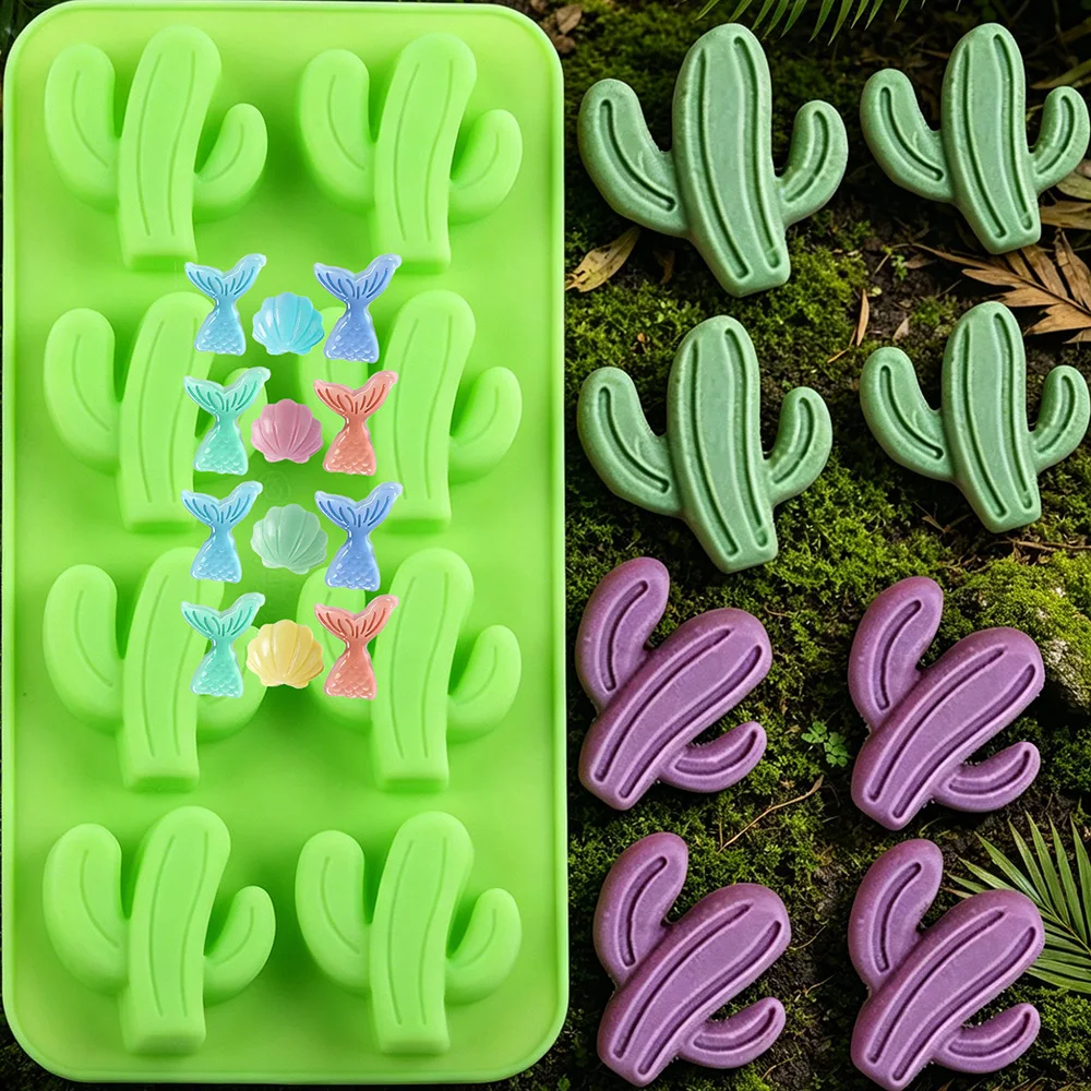 Cactus Silicone Fondant Moulds Cacti Hawaiian Cake Mould for Making Sugar Chocolate Candy Gum Paste Cake Decoration Supplies