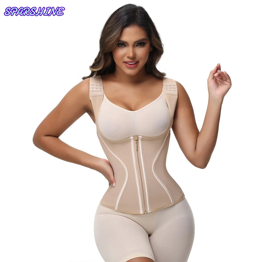 

Fajas Colombianas Double Shaped Slim Fit Shaper Girdles Waist Trainer Hooks and Zipper Abdominal Control Sheath Flat Belly Vest