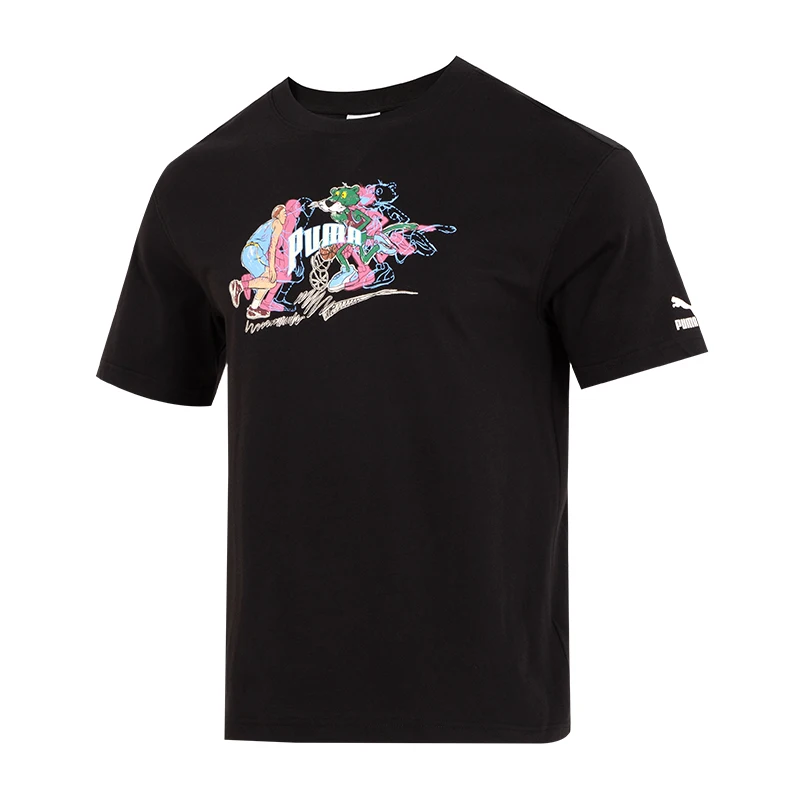 

Puma Men's Team for the Fanbase Tee Short-Sleeved Cartoon Print Sportswear Round Neck Half-Sleeved T-Shirt 629400-01