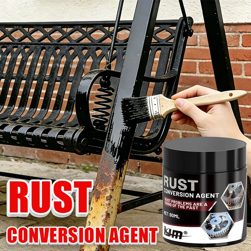 2-in-1 Rust Converter & Metal Primer Paint Heat & UV Resistant, Black Finish for Automotive, Marine, Industrial Metal Protectio