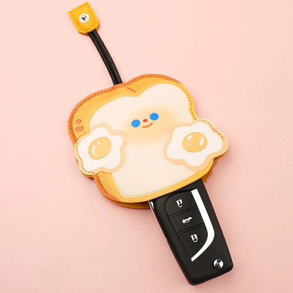 Cute PU Leather Key Bag Universal Large Capacity Pull-out Key Bag Multi-function Open Mouth Key Bag Motorcycle