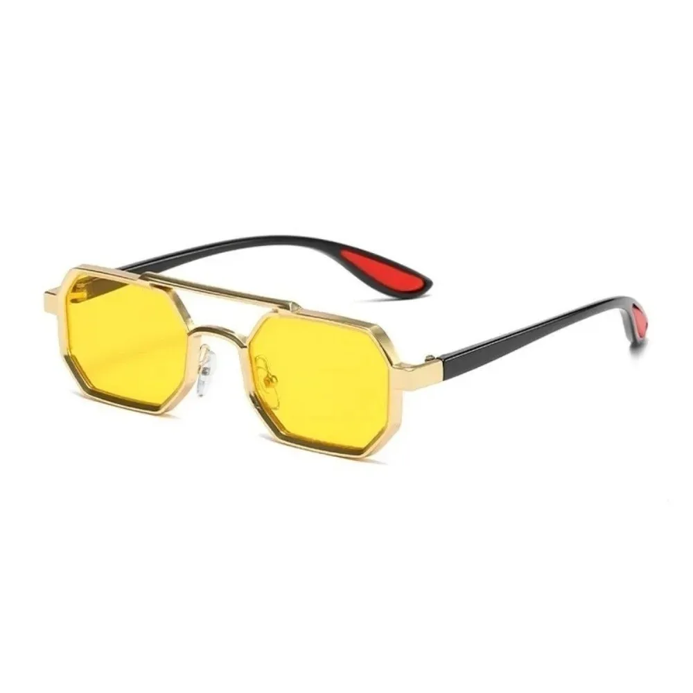 

Lightweight Double-bar Square Sunnies Gradient Indian Style Unisex Polarizing Lens Sunglasses Waterproof Alloy Anti-UV Glasses