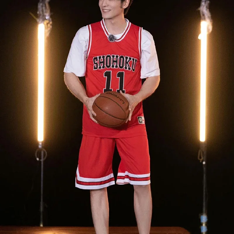 Anime Slam Dunk Cosplay Basketball Uniform Sakuragi Hanamichi Kaede Rukawa Ryota Miyagi Hisashi Mitsui Cosplay Tops Pants Set