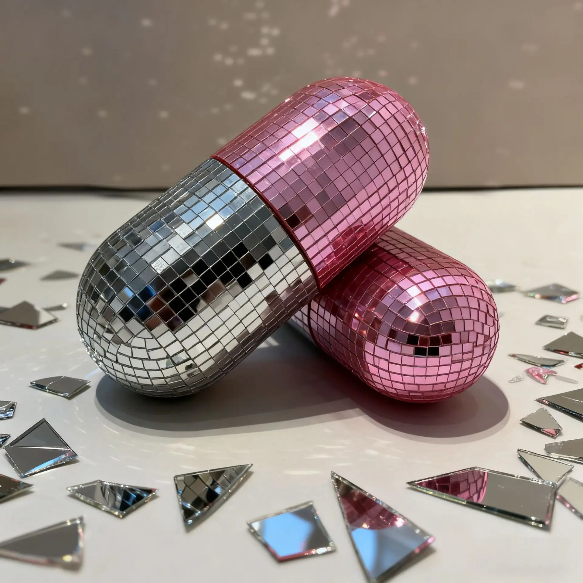 Disco Glass Lens Pill Organizer Cylindrical Capsule Shell Storage Box Multipurpose Pen Holder Makeup Brush Stand