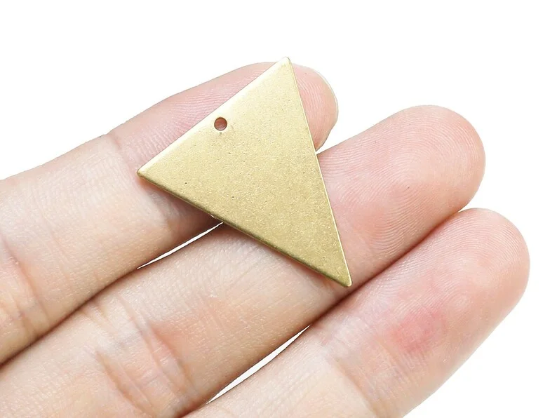 10pcs Brass Triangle Charm,Triangle Earring Charms, Geometric Brass Findings, Earring Embryo 26x22.5x1mm, Jewelry Making - R2483