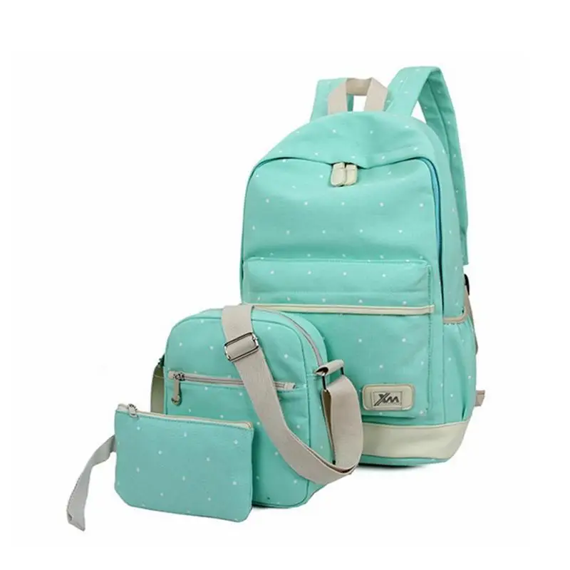 3 Pçs/set Canvas Escola Mochila para Grils Adolescente Mochila de Viagem Malas