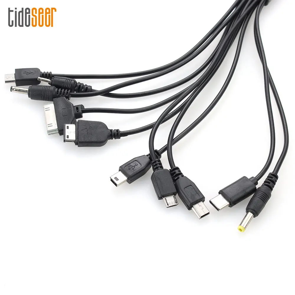 

200pcs Universal Multi Port Mobile Phone Charger Adapter Plug 10 In 1 USB Data Cable Charging for Samsung Nokia Motorola