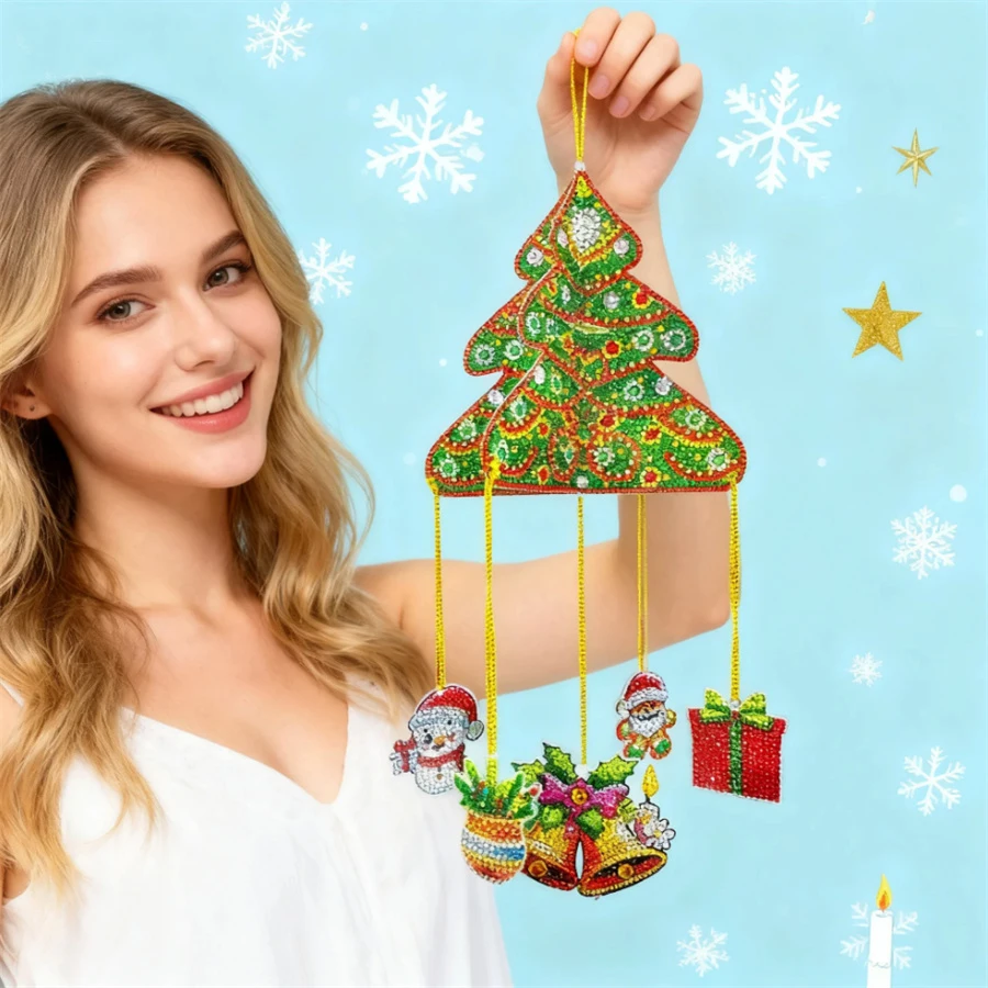 

Рождественские колокольчики DIY Наборы бриллиантов DIY Хрустальные колокольчики Подвеска Комплект DIY Хрустальный колокольчик Набор для декора окон Ремесло