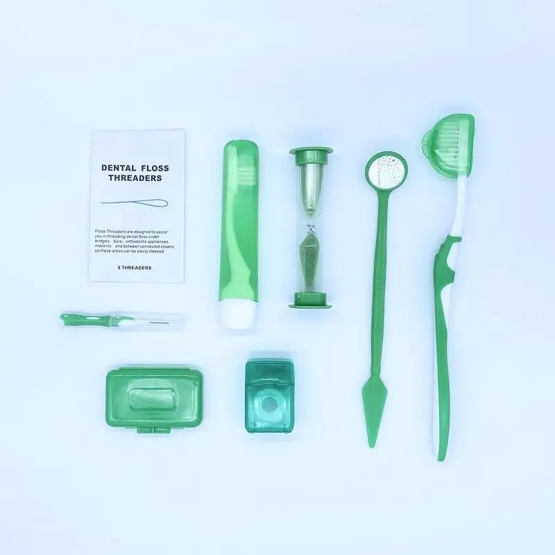 Oral Care Kit Dental Brace Cleaning Kit Protable Travel Patient Ortho Toothbrush Wax Floss Interdental Brush Teeth Straighten~