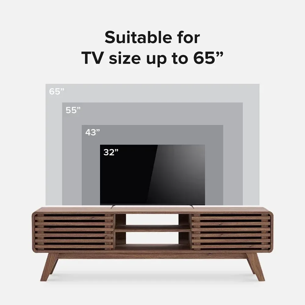 Meados do século moderno TV Stand, Farmhouse TV Stand, Centro de entretenimento com armazenamento, 59 polegadas, 55 polegadas, 60 polegadas, 65 polegadas