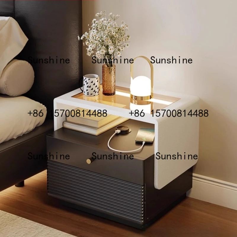 

Smart bedside table, simple modern high-end home bedroom small apartment bedside storage cabinet