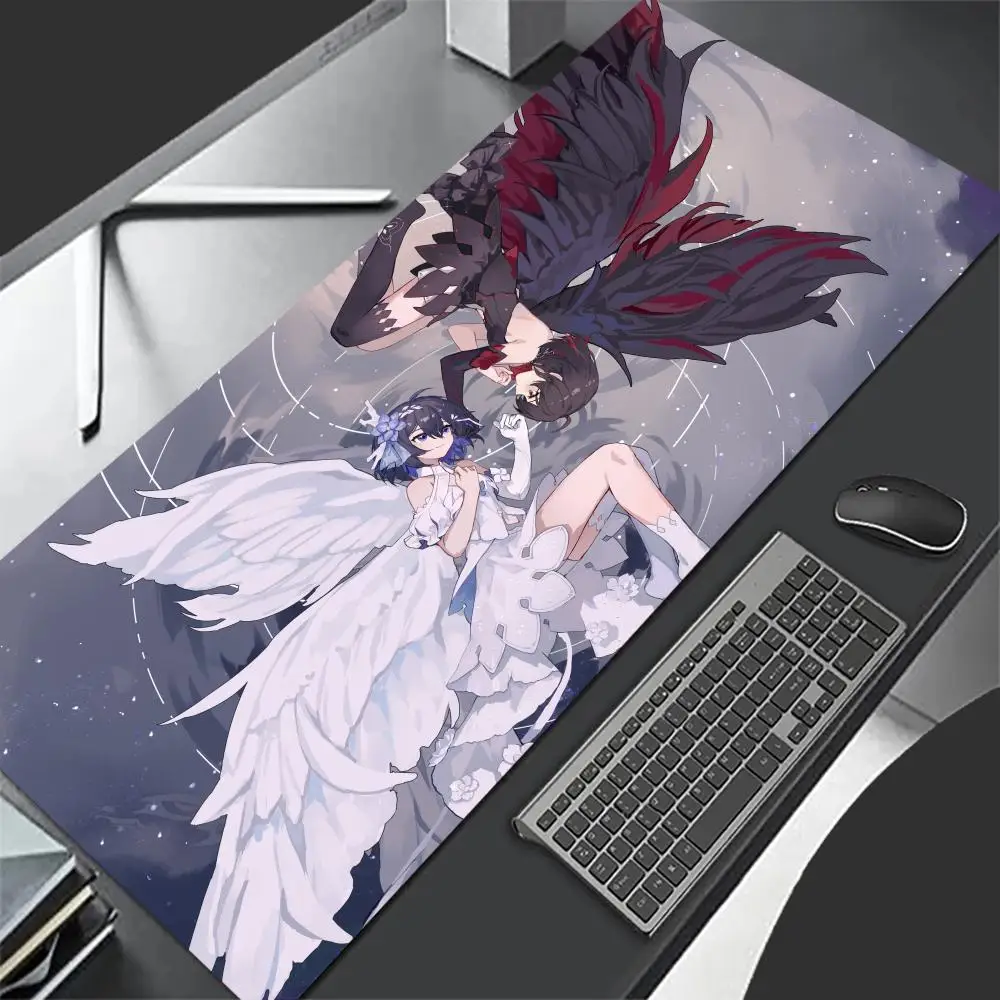 

Angel Anime Mouse Pad Large Computer Office Game Table Mat 90x40 XXL Rubber Anti-slip Stitched Edge Keyboard Mats Long Desk Pads