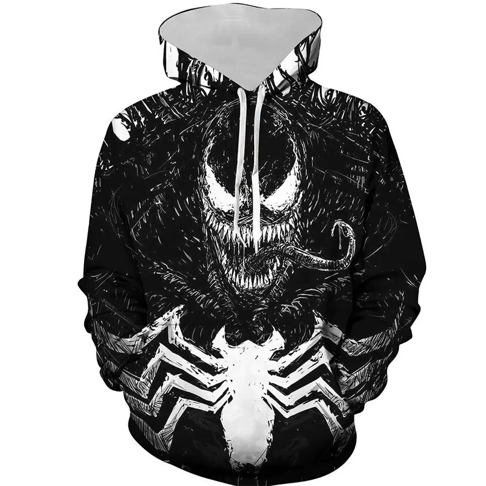 2024 Spring And Autumn New Venom Spider 3d Printed Hoodie Sports Hoodie Fashion Handsome Unisex Fashion Long Sleeve Clothes Hood