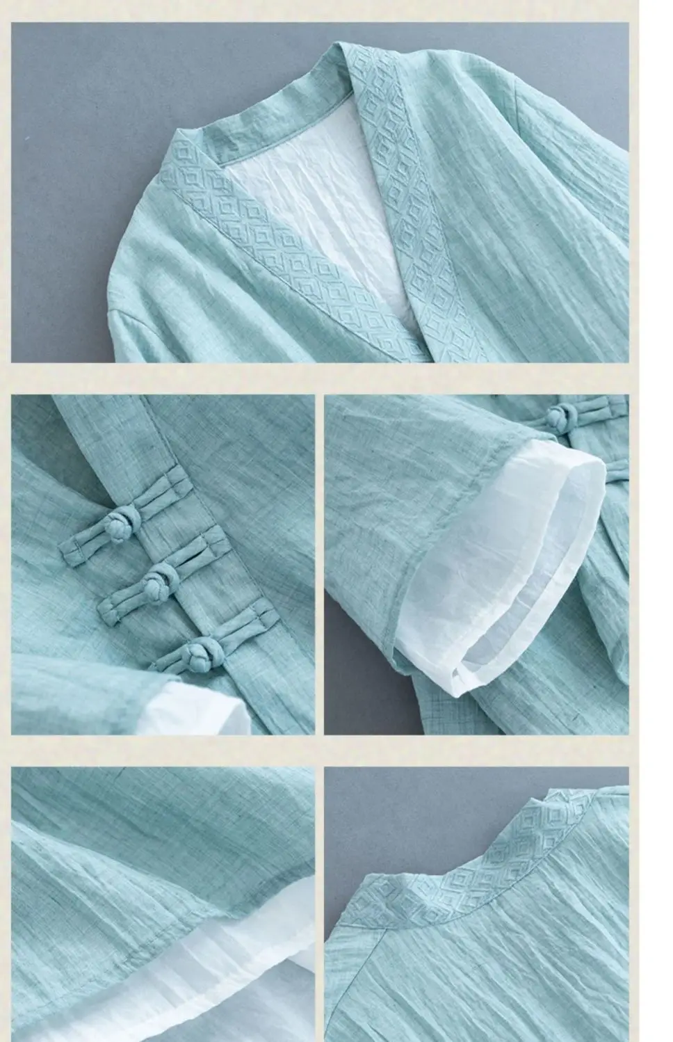 Ethnic Style Tang Style Summer New Item Button Embroidered Shirt for Women Solid Color Patchwork Cardigan Top for Women