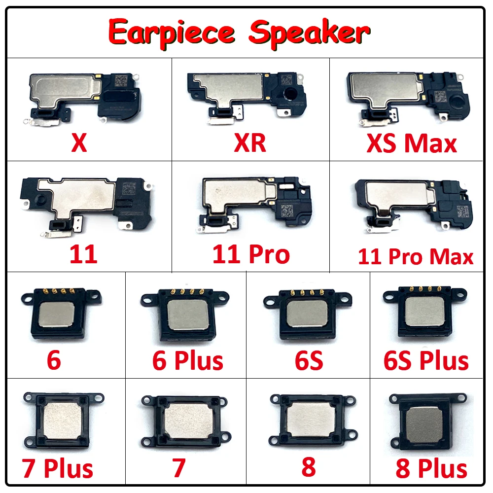 Front Top Earpiece Earphone Ear Speaker Sound Receiver For IPhone X XR 6 6S 7 8 Plus XS 11 Pro Max headphone ecouteur Flex Cable