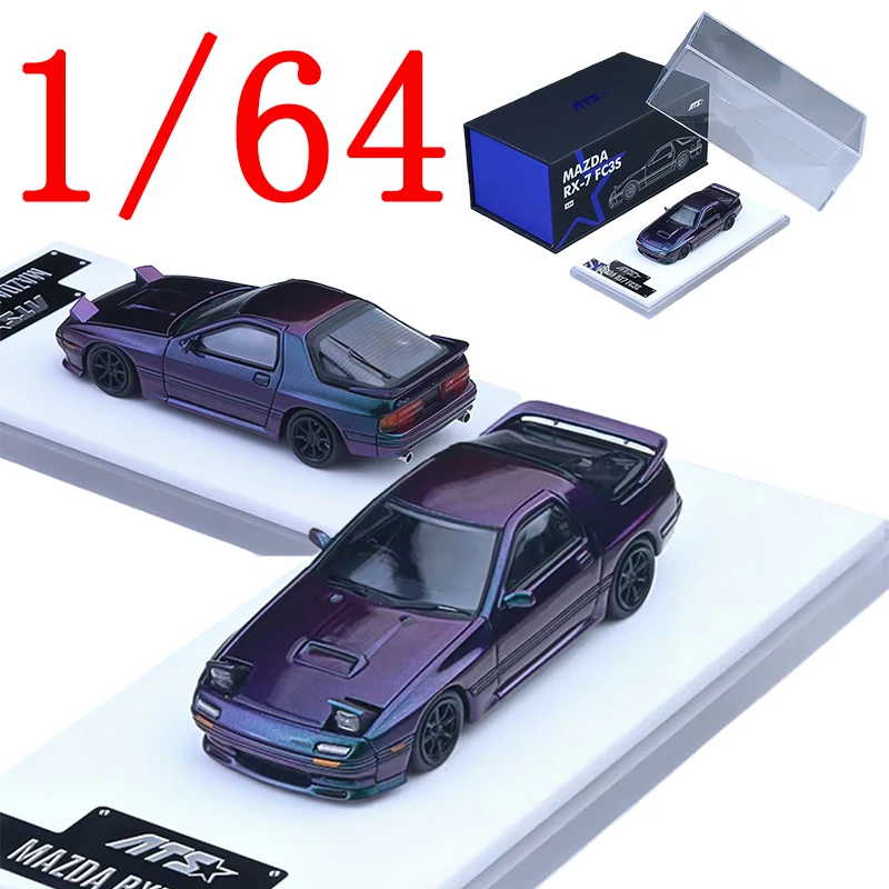 

ATS литой под давлением масштаб 1/64 Mazda, модель автомобиля из сплава Mazda RX-7 FC3S, игровые транспортные средства-хамелеоны, игрушки для мальчиков, подарок, оригинальная коробка