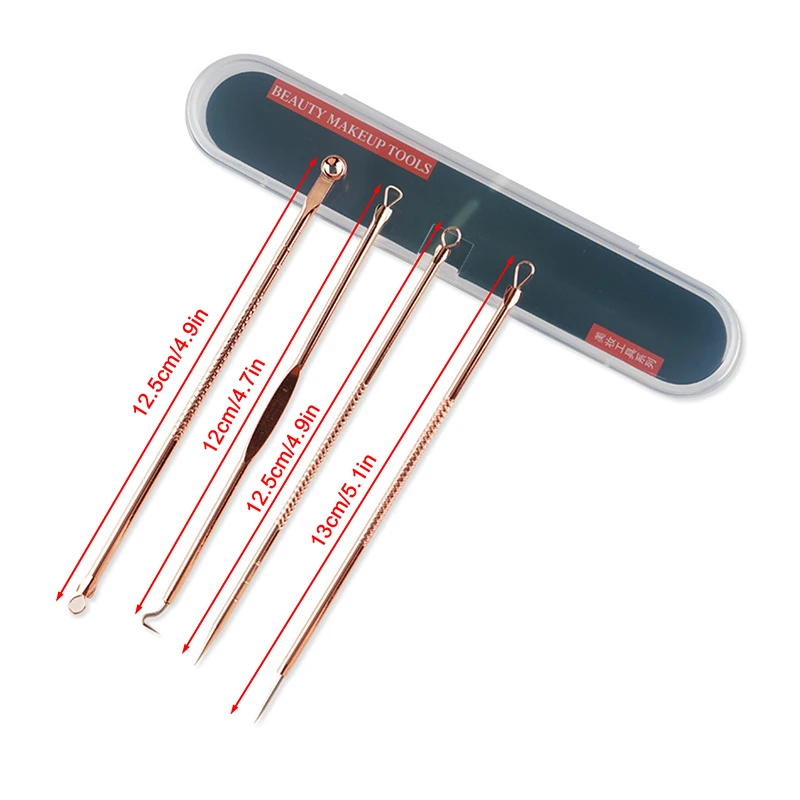 4 pz/set spremere brufolo estrattore Acne ago comedone rimozione macchie Spot Cleaner bellezza strumento per la cura della pelle 2 colori
