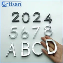 6 Cm Exterior House Number 3D Signs Adhesive Door Sign Alphabet Home Outdoor Mail Box Numbers Stickers Address Plate Custom Sign