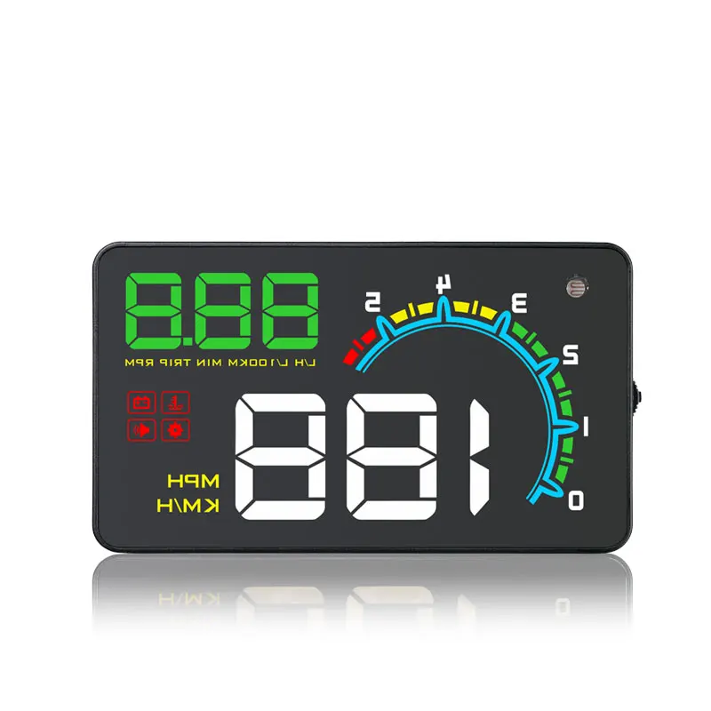 Plug Play with Multi-alarms D3000 OBD2 Smart Gauge Multi-Function Car HUD 4-Inch LED Screen Type-C Connection Universal Fitment