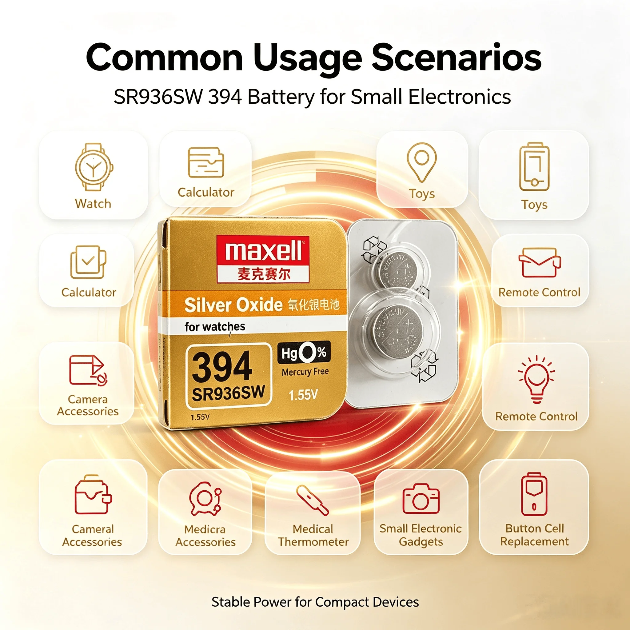 1-10PCS Maxell SR936SW 394 1.55V Silver Oxide Button Battery Long Lasting For Watch Calculator Toys Small Electronic Gadgets view 6